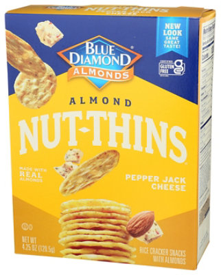 Blue Diamond Nut Thins Cracker Snacks Almond Nut & Rice Pepper Jack Cheese - 4.25 Oz - Image 4