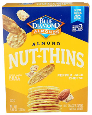 Blue Diamond Nut Thins Cracker Snacks Almond Nut & Rice Pepper Jack Cheese - 4.25 Oz - Image 1