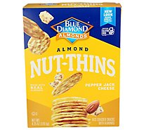 Blue Diamond Nut Thins Cracker Snacks Almond Nut & Rice Pepper Jack Cheese - 4.25 Oz