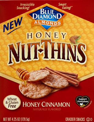 Blue Diamond Nut Thins Cracker Snacks Honey Cinnamon - 4.25 Oz - Image 2