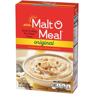 Malt O Meal Breakfast Cereal Hot Wheat Quick Cooking Original - 36 Oz - Image 2