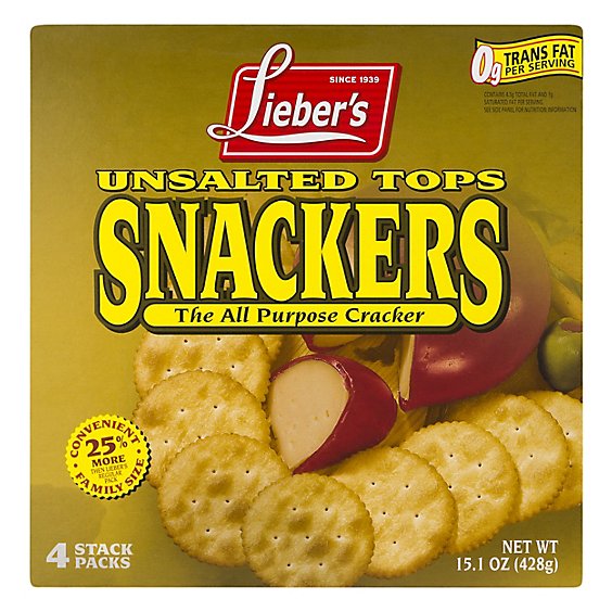 Liebers Cracker  Snackers  Unsalted - 16 Oz