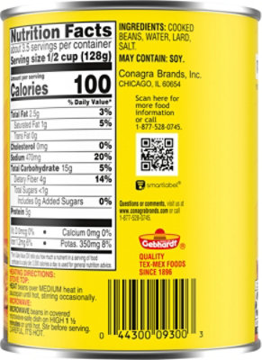 Gebhardt Mexican Style Refried Pinto Beans Can - 16 Oz - Image 5
