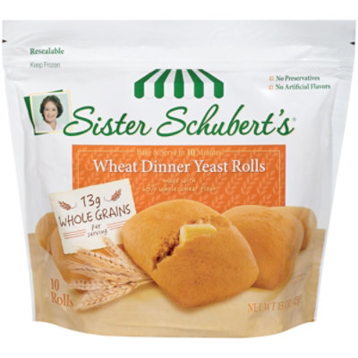 Sister Schuberts Dinner Rolls Yeast Wheat 10 Count - 15 Oz