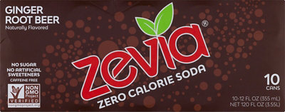 Zevia Root Beer Ginger Zero Calorie Soda - 10-12 Fl. Oz.