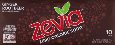 Zevia Ginger Root Beer Zero Sugar Soda - 10-12 Fl. Oz. - Image 2