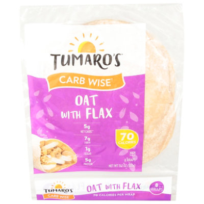 Tumaros Oat With Flax Wraps Sandwich - 8 Count - tomthumb