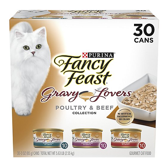 Fancy Feast Cat Food Wet Gravy Lovers Turkey In Roasted Turkey Gravy - 30-3 Oz