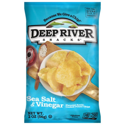 Deep River Snacks Sea Salt & Vinegar Kettle Cooked Potato Chips - 2 Oz - Image 1