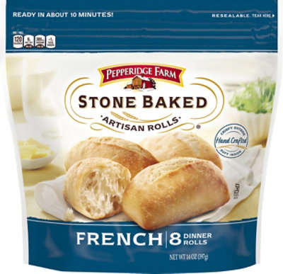 Pepperidge Farm Dinner Rolls Stone Baked Artisan French 8 Count - 14 Oz - Image 2