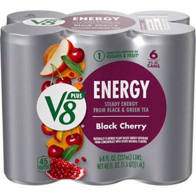 V8 +Energy Black Cherry Energy Drink - 6 Ct - 8 Fl Oz - Star Market