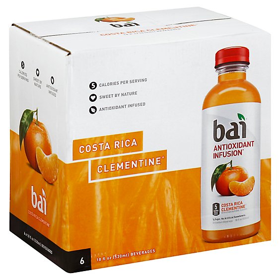 Bai Antioxidant Infusion Beverage Costa Rica Clementine - 6-18 Fl. Oz.
