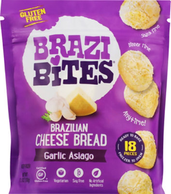 Brazi Bites Brazilian Cheese Bread Garlic Asiago 18 Count - 11.5 Oz