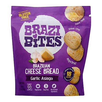 Brazi Bites Brazilian Cheese Bread Garlic Asiago 18 Count - 11.5 Oz - Image 1