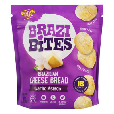 Brazi Bites Brazilian Cheese Bread Garlic Asiago 18 Count - 11.5 Oz