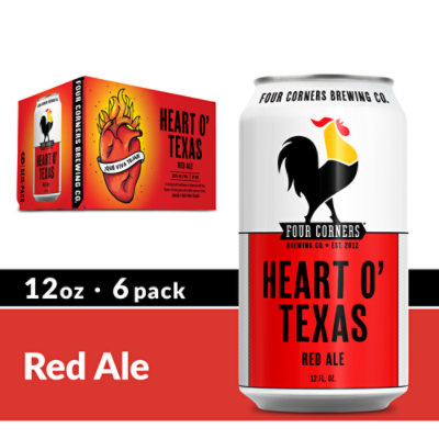 Four Corners Heart O Texas Red Ale Craft Beer Cans Multipack 6.0% ABV - 6-12 Fl. Oz. - Image 1