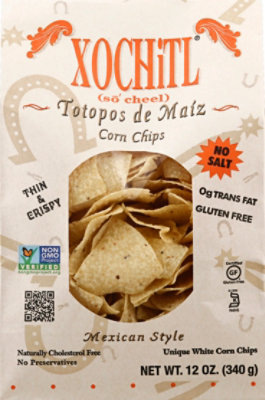 Xochitl Corn Chips Mexican Style White No Salt - 12 Oz - Image 2