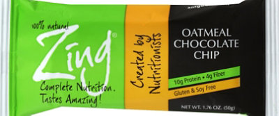 Zing Bar Oatmeal Chocolate Chip Bar - 1.76 Oz - Image 2