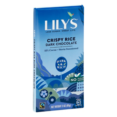 Lilys Chocolate Dark Chocolate Crispy Rice - 3.0 Oz