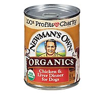 Newmans Own Organics Dog Food Grain Free Chicken & Liver Dinner Can - 12.7 Oz