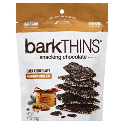 BarkThins Snacking Chocolate Dark Chocolate Gingerbread - 4.7 Oz