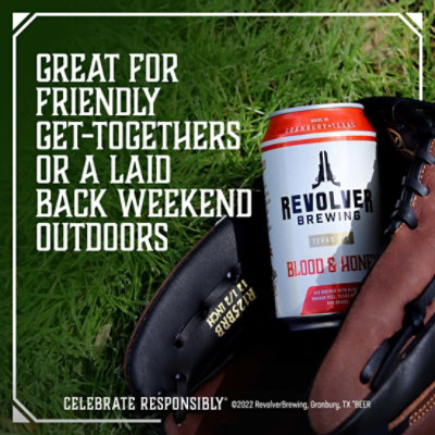 Revolver Blood & Honey Ale Craft American Ale Beer 7% ABV Bottles - 6-12 Fl. Oz. - Image 4