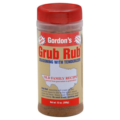 Gordons Grub Seasoning Rub with Tenderizer Old Family Recipe - 13 Oz - Image 1