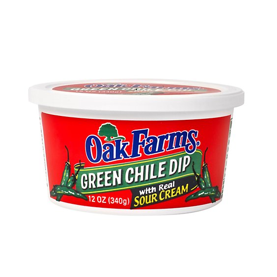 Oak Farms Green Chile Dip Plastic Cup - 12 Oz