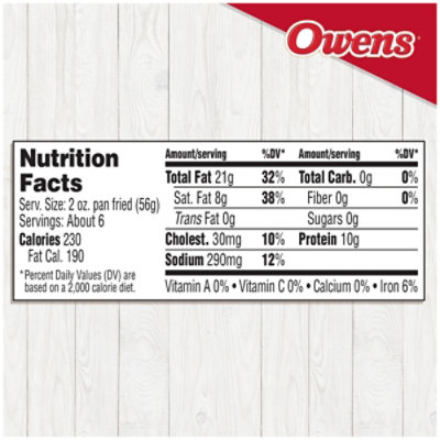 Owens Sausage Regular - 16 Oz - Image 6