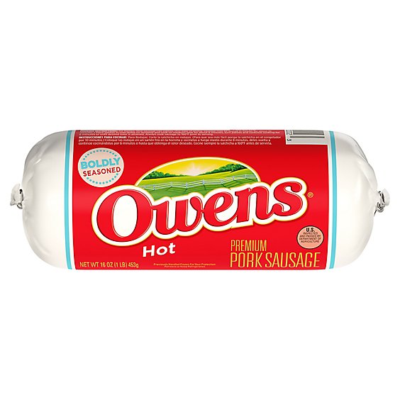 Owens Sausage Hot - 16 Oz