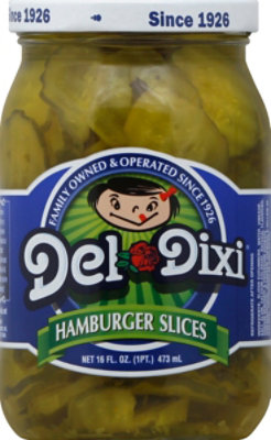 Del Dixi Pickles Hamburger Slice - 16 Fl. Oz. - Image 2