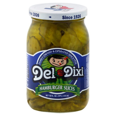 Del Dixi Pickles Hamburger Slice - 16 Fl. Oz. - Image 1