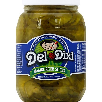 Del Dixi Pickles Hamburger Slice - 32 Fl. Oz. - Image 2