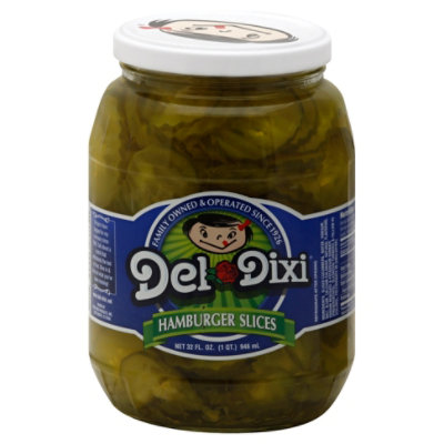 Del Dixi Pickles Hamburger Slice - 32 Fl. Oz. - Image 1