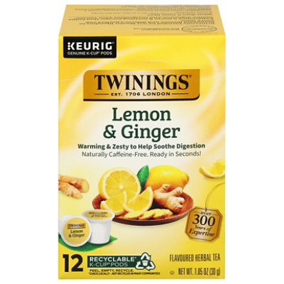 Twinings of London Herbal Tea K-Cup Pods Lemon & Ginger Caffeine Free - 12-0.08 Oz - Image 3