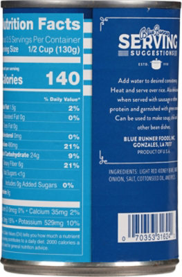 Blue Runner Red Beans Spicy Cream Style New Orleans - 16 Oz - Image 5