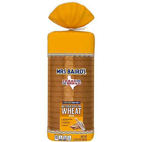 Mrs Bairds Bread Buttered Split Top Wheat - 20 Oz