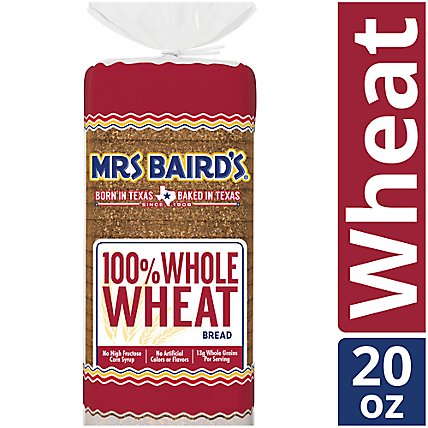 Mrs Baird's 100% Whole Wheat Bread - 20 Oz - Image 1