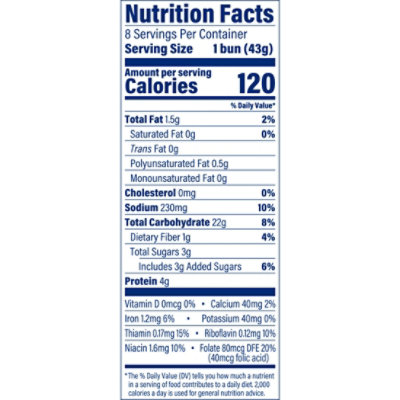 Mrs Baird's Hamburger Buns - 12 Oz - Image 3