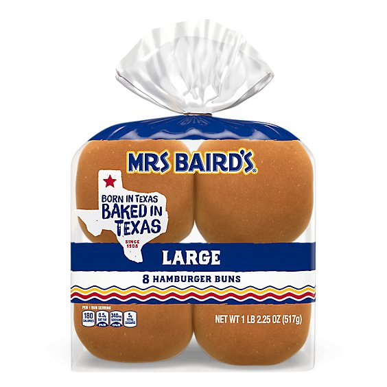 Mrs Baird's Large Hamburger Buns - 18.25 Oz