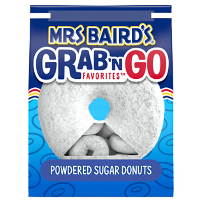 Mrs Baird's Grab n Go Favorites Powdered Sugar Donuts - 10 Oz - Image 1