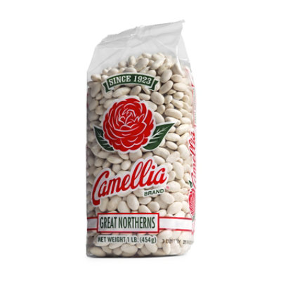 Camellia Beans White Large Great Northerns - 1 Lb - Image 1