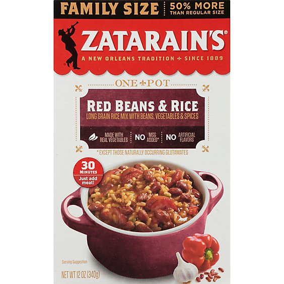 Zatarain's Family Size Red Beans & Rice - 12 Oz