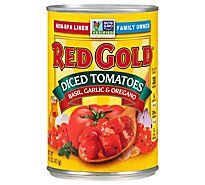 Red Gold Tomatoes Diced Basil Garlic & Oregano - 14.5 Oz