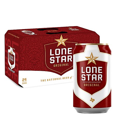 Lone Star Beer Lager Cans - 24-12 Fl. Oz.
