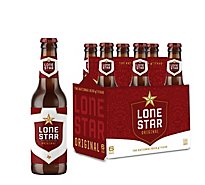 Lone Star Beer Lager Bottles - 6-12 Fl. Oz.