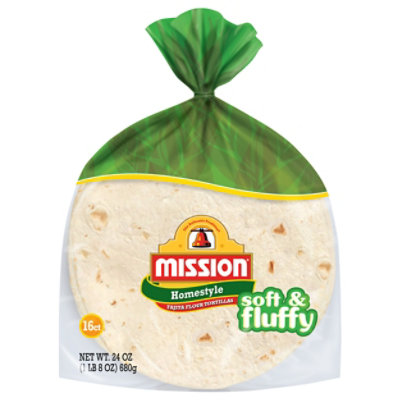 Mission Tortillas Flour Homestyle Soft & Fluffy Fajita Bag 16 Count - 24 Oz - Image 3