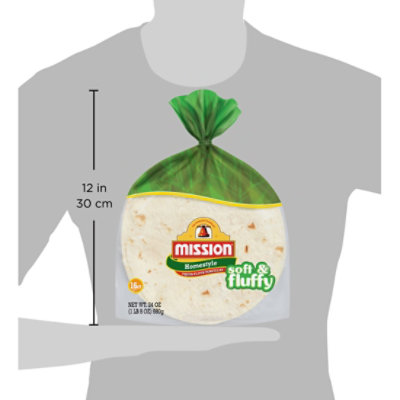 Mission Soft & Fluffy Homestyle Flour Tortillas Fajita Size - 16 Count - Image 5