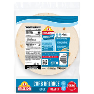 Mission Carb Balance Tortillas Flour Fajita Small Bag 8 Count - 8 Oz - Image 2