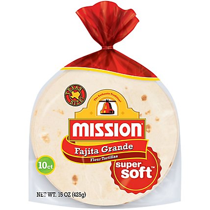 Mission Tortillas Flour Fajita Grande Bag 10 Count - 15 Oz - Image 2